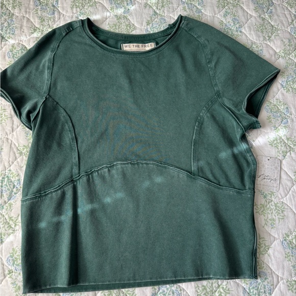 Free People Green Short Sleeve Top - Picture 1 of 3